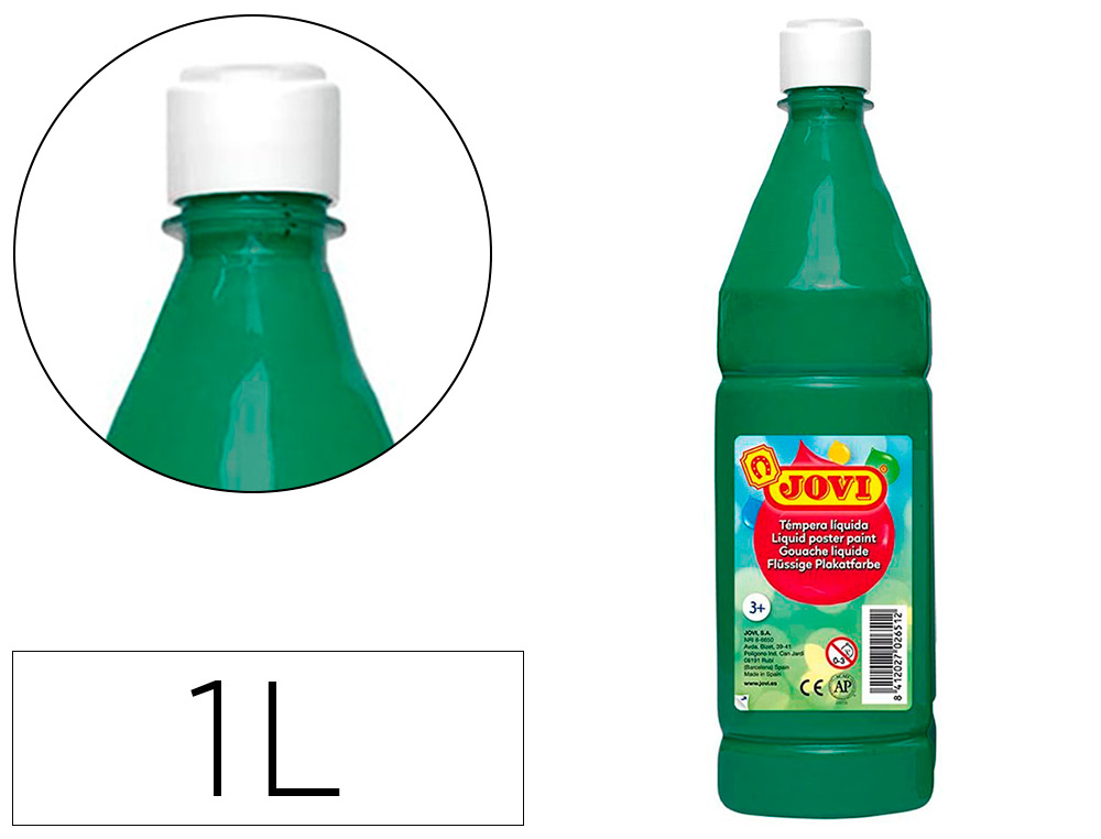 Tirvit GOUACHE LIQUIDE JOVI BASIC TOUT SUPPORT PAPIER CARTON BOIS TISSU PATE A MODELER 1L