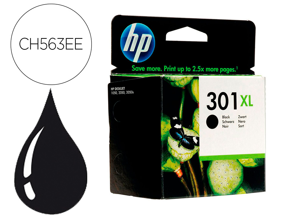 CARTOUCHE HP 301XL JET D'ENCRE CH563EE COULEUR NOIR HAUTE CAPACITÉ 480P