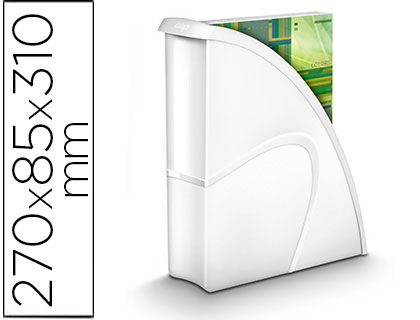 PORTE-REVUES CEP PRO POLYSTYRÈNE ANTICHOC ROBUSTE FORMAT 24X32CM 25.9X8X31CM COLORIS GLOSS BLANC